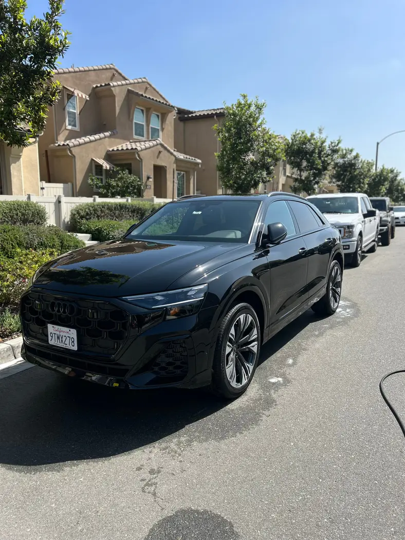 Black Audi Q8 finished after a detail