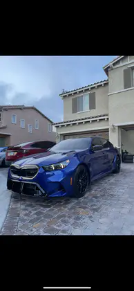 Blue BMW M5 after full exterior detail