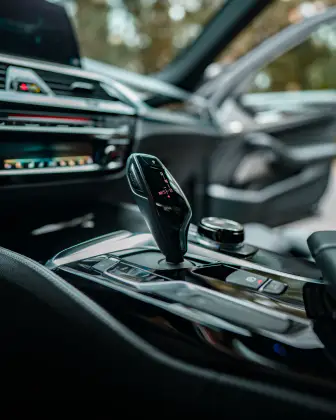 Clean luxury car interior