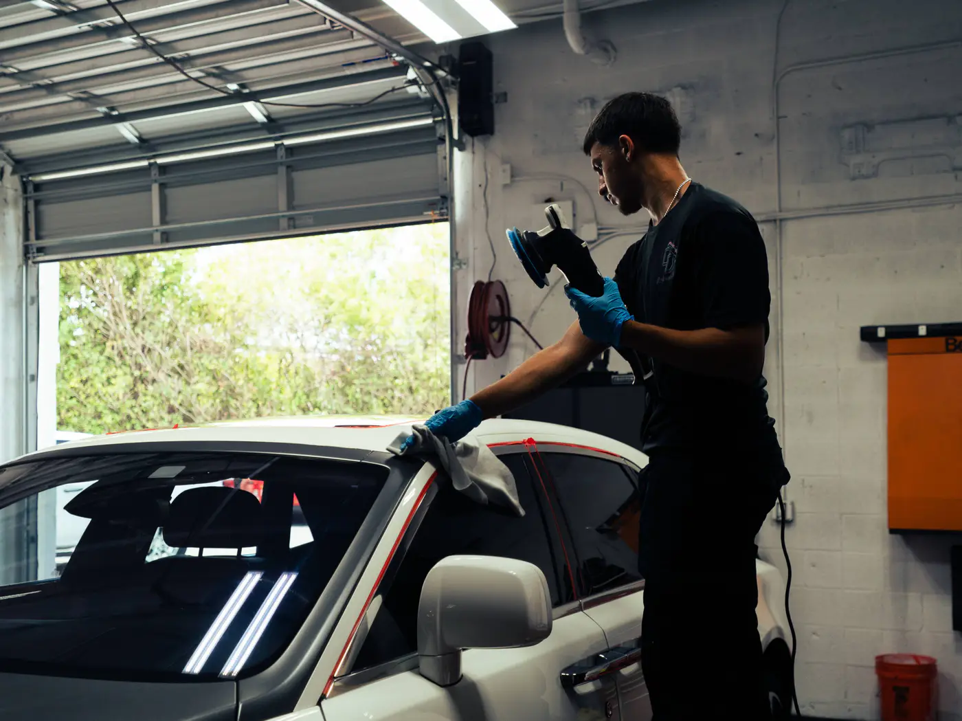 Paint correction swirl removal on black paint — Miami FL