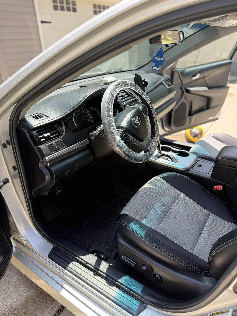After detailing: spotless silver sedan interior cleaned by Buffalo Diamond Detailing